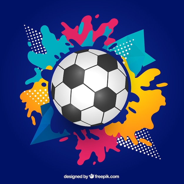 Soccer background with ball in flat
style