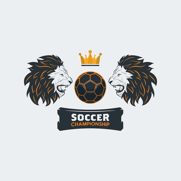 Download Free Soccer Ball With Lion Head And Crown Logo Template Premium Vector Use our free logo maker to create a logo and build your brand. Put your logo on business cards, promotional products, or your website for brand visibility.
