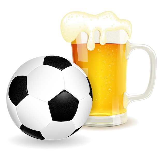 Premium Vector Soccer and beer