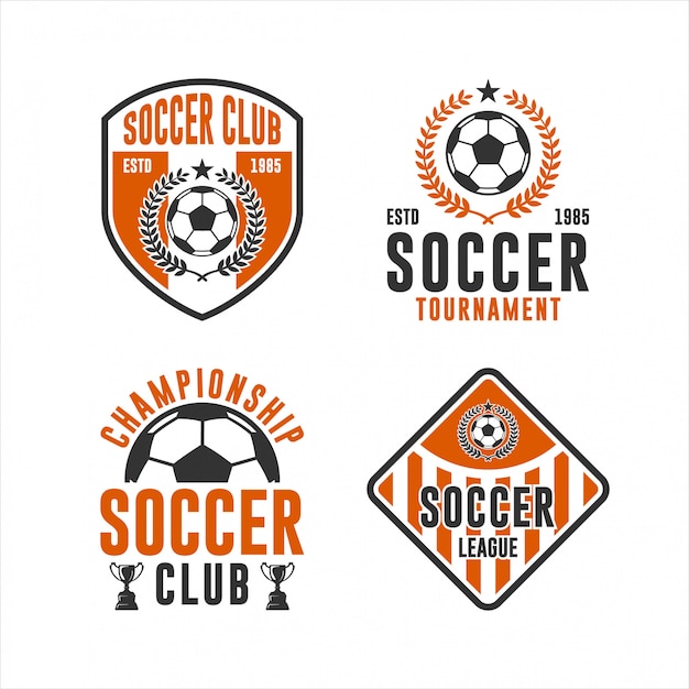 Soccer club championship logo set | Premium Vector