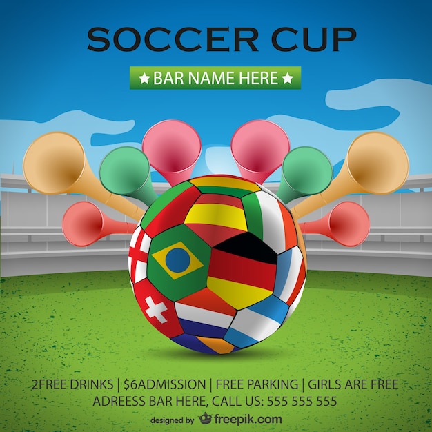 Soccer cup poster background