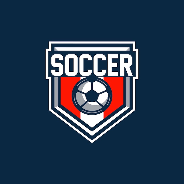サッカーエンブレムのロゴ プレミアムベクター