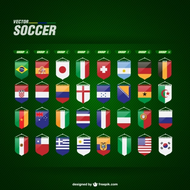 Soccer flags vector free Vector Free Download