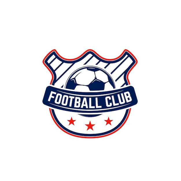サッカー サッカーのエンブレム ロゴ ラベル エンブレム サインのデザイン要素 プレミアムベクター