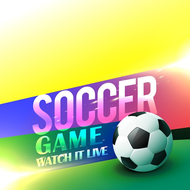 Soccer game poster design with bright\
colors