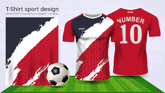 Download Soccer jersey and t-shirt sport mockup template Vector | Premium Download