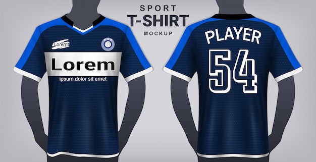 Premium Vector | Soccer jersey and sport t-shirt mockup ...