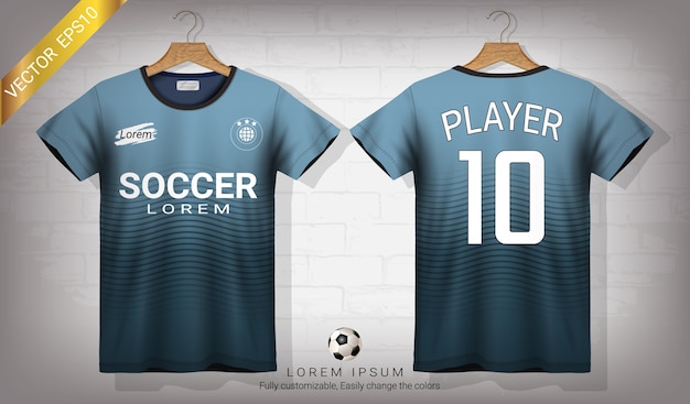 Soccer jersey and t-shirt sport mockup template Vector ...