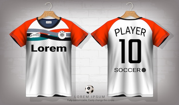 Soccer jersey and t-shirt sport mockup template. | Premium ...
