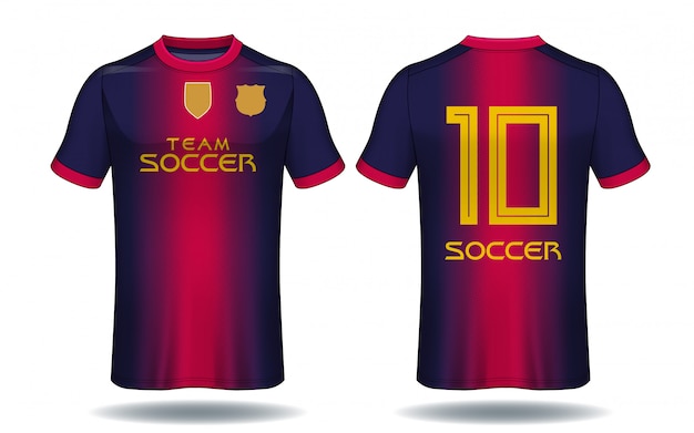 Soccer jersey template. Premium Vector