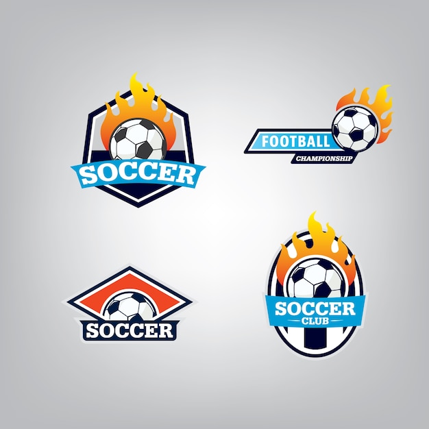 Premium Vector | Soccer logo design set.