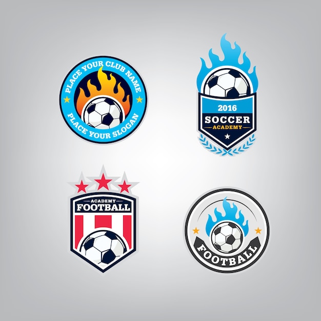 Premium Vector | Soccer logo design set.