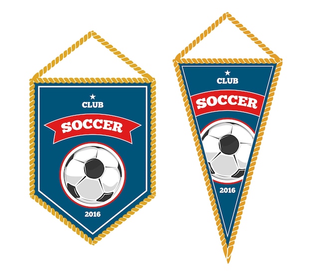 Premium Vector | Soccer pennants isolated white