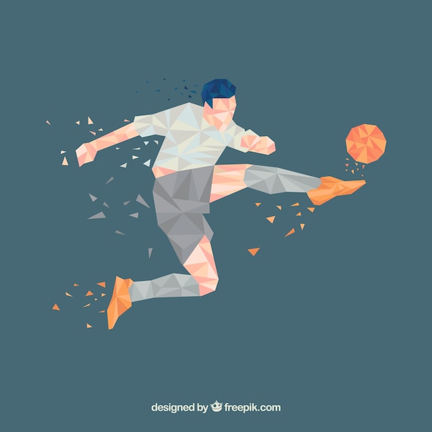 Soccer player background in abstract style | Free Vector