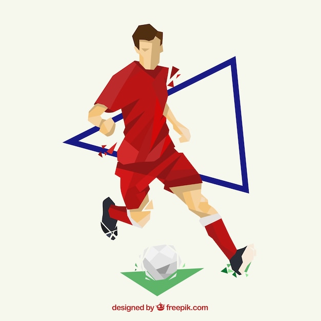 Soccer player background in abstract
style