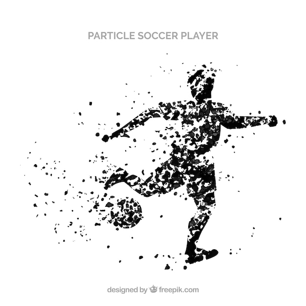Soccer player background in particle
style