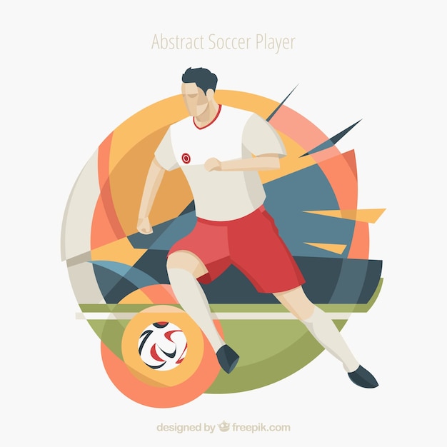 Soccer player in abstract style