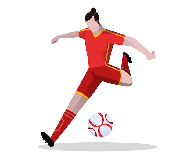 Soccer player playing football. | Premium Vector