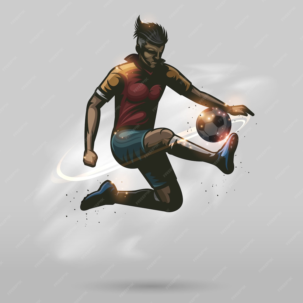 Premium Vector | Soccer player touch ball