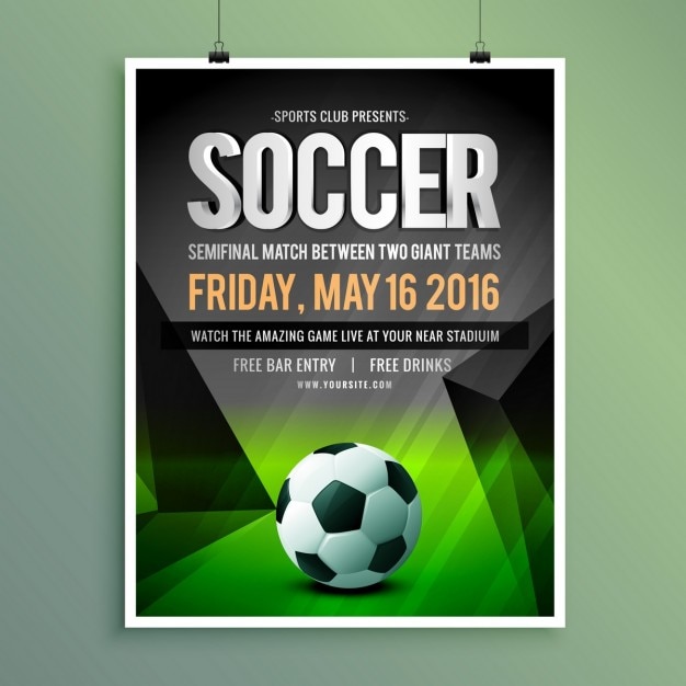 Free Vector | Soccer semifinal match poster