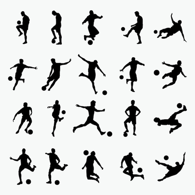 Download Soccer silhouettes Vector | Premium Download