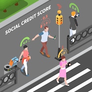 Free Vector Social Credit Score System Isometric Illustration