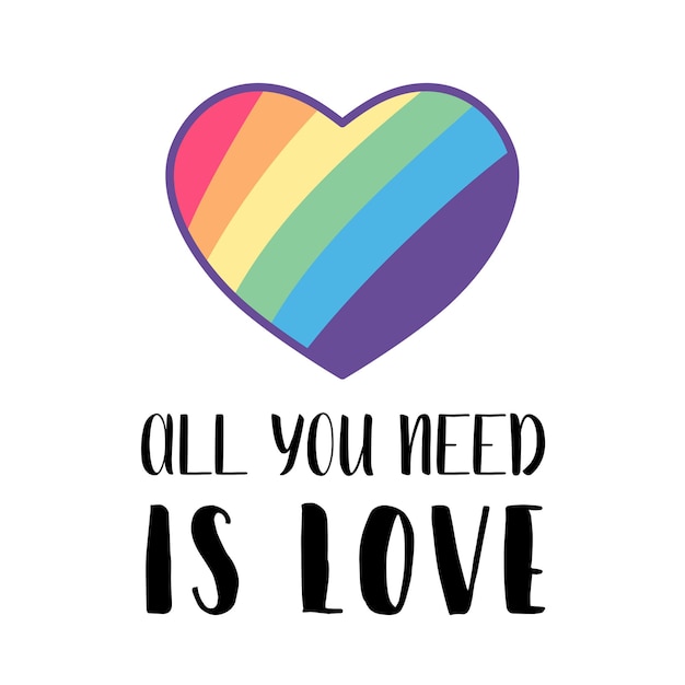 Premium Vector Social Lgbt Poster Banner With Heart Pride Month Flat Vector Illustration