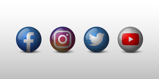 3d social media icons