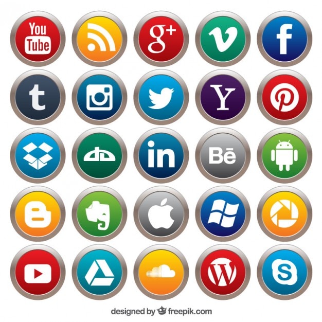 Social media buttons Vector | Free Download