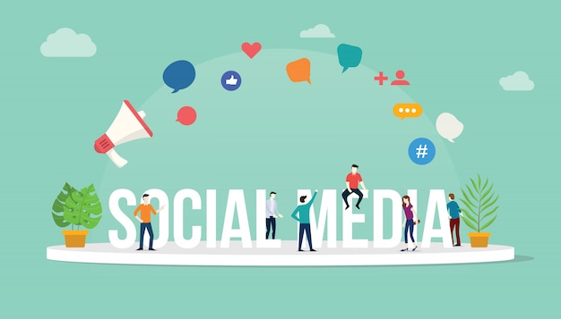 Social media concept Premium Vector