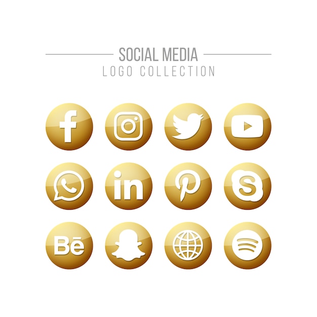 Download Free Social Media Golden Logo Collection Premium Vector Use our free logo maker to create a logo and build your brand. Put your logo on business cards, promotional products, or your website for brand visibility.