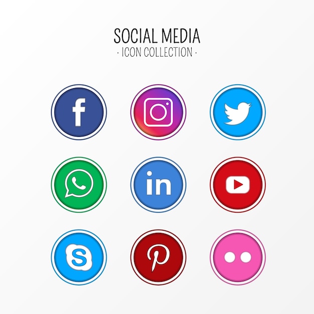 Download Social media icon collection | Free Vector