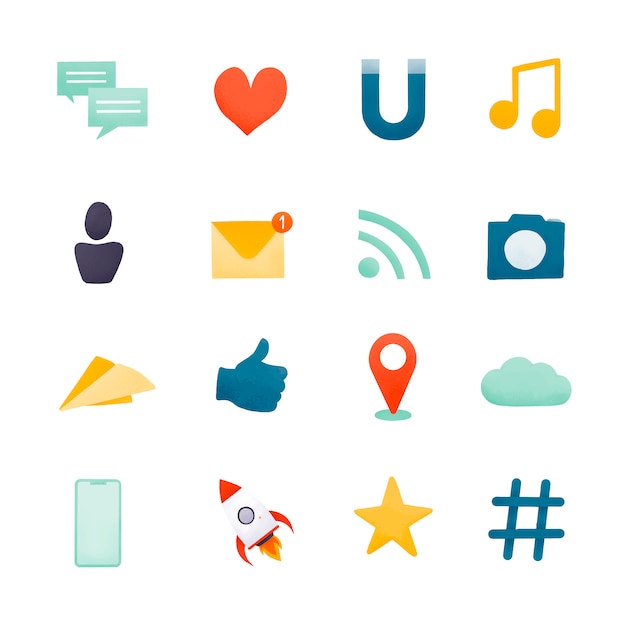 Download Social media icon set vector Vector | Free Download