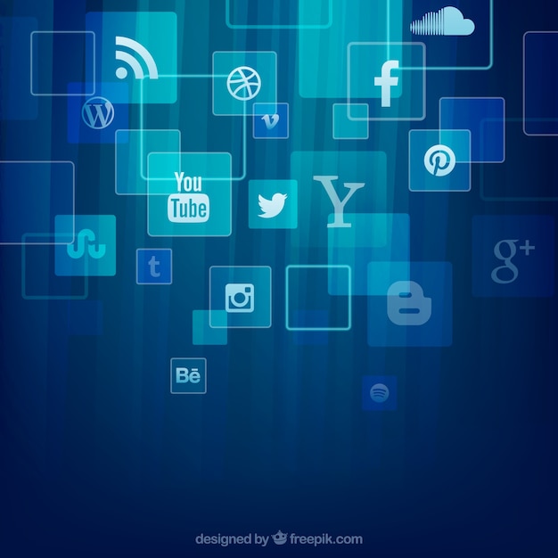 Social Media Icons Background Free Vector