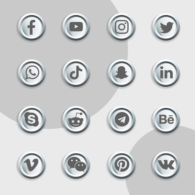 Premium Vector | Social media icons collection pack