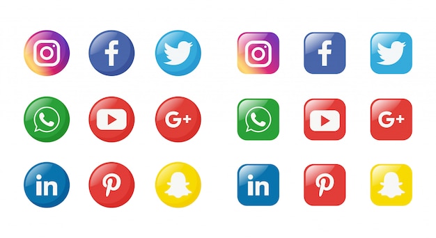 Premium Vector | Social media icons set isolated on white background.