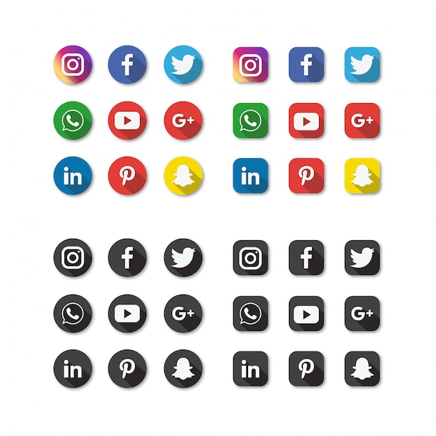 Premium Vector | Social Media Icons Set Isolated On White Background