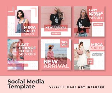 Premium Vector | Social media instagram feed post banner set