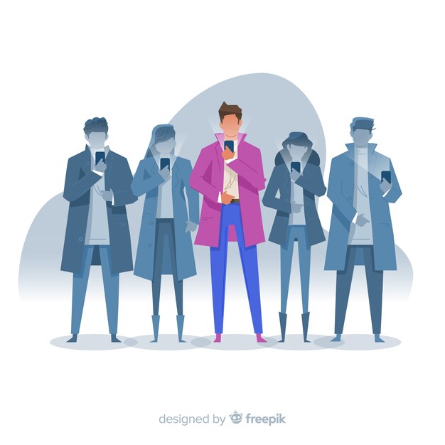 Social media is killing frienship concept Free Vector
