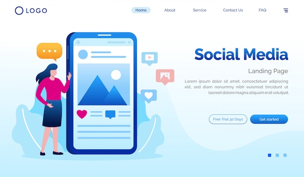 Download Free Social Media Landing Page Website Illustration Template Premium Use our free logo maker to create a logo and build your brand. Put your logo on business cards, promotional products, or your website for brand visibility.