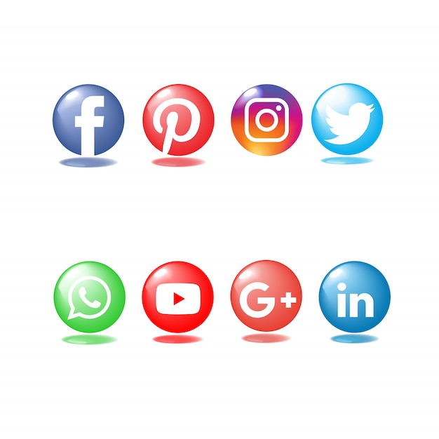 Premium Vector | Social media light shiny icon