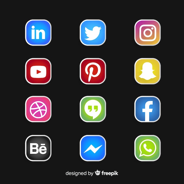 Social media logo collection | Free Vector