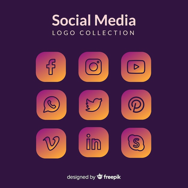 Social media logo collection | Free Vector