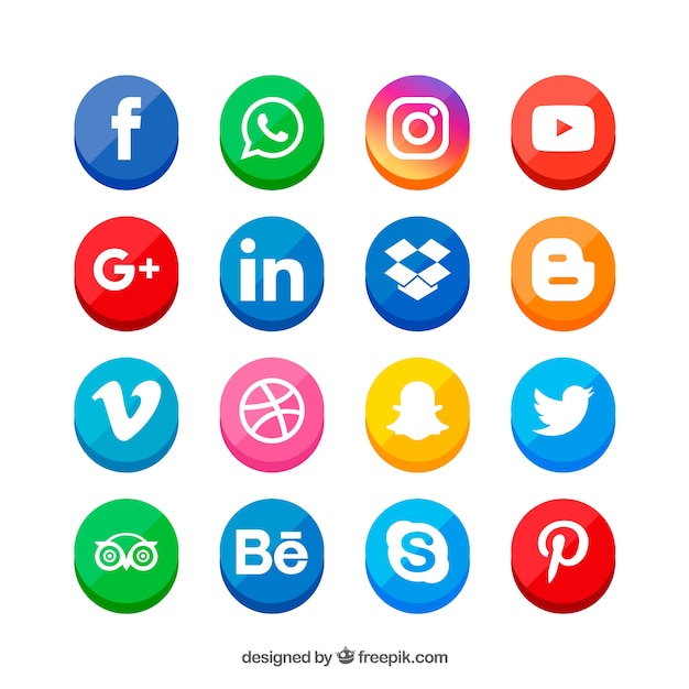 Free Vector | Social media logos collection in flat style