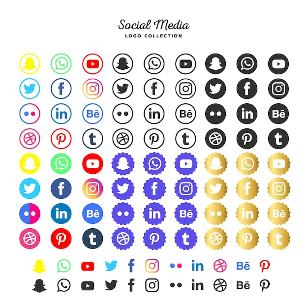 Download Social media logotype collection Vector | Free Download