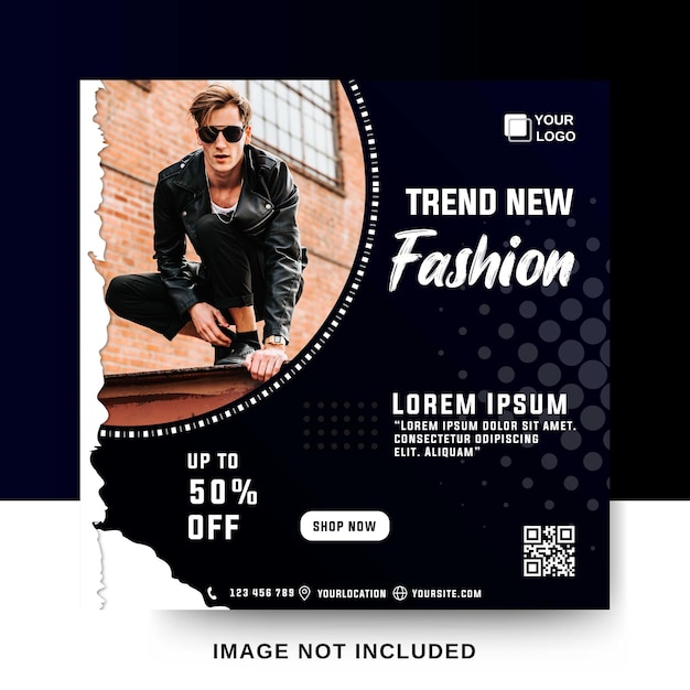 Premium Vector | Social media post template for fashion shop