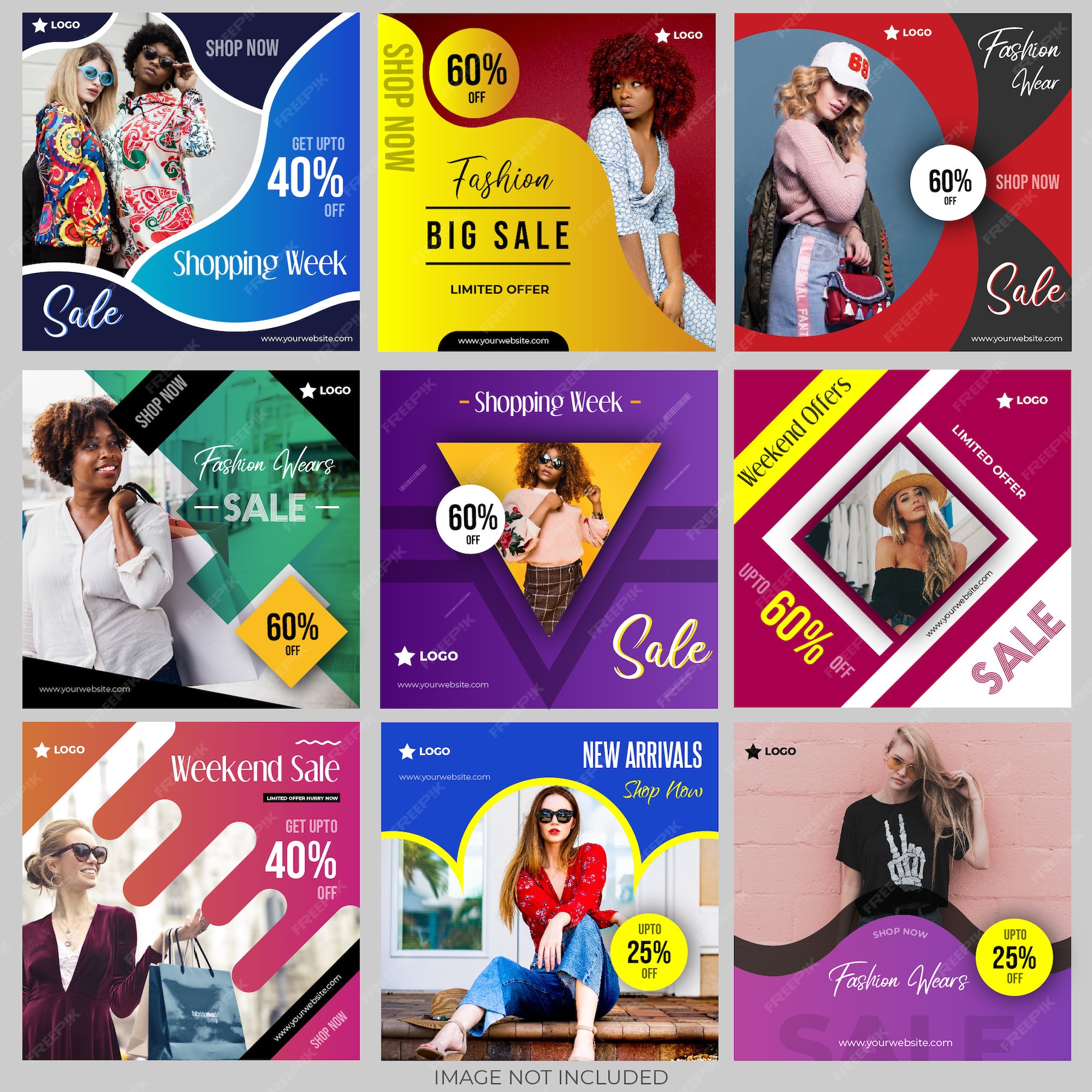 Premium Vector | Social media post templates collection