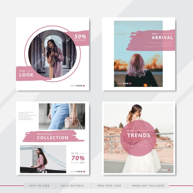 Premium Vector | Social media post templates suitable for fashion or ...