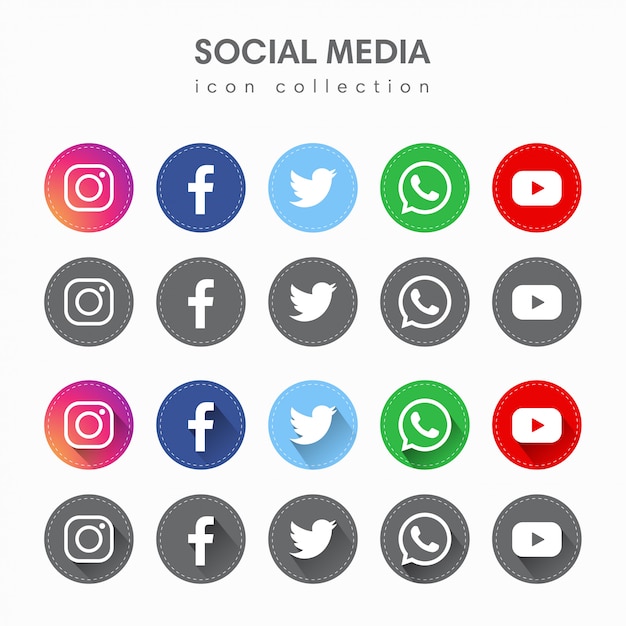 Download Premium Vector | Social media simple icons