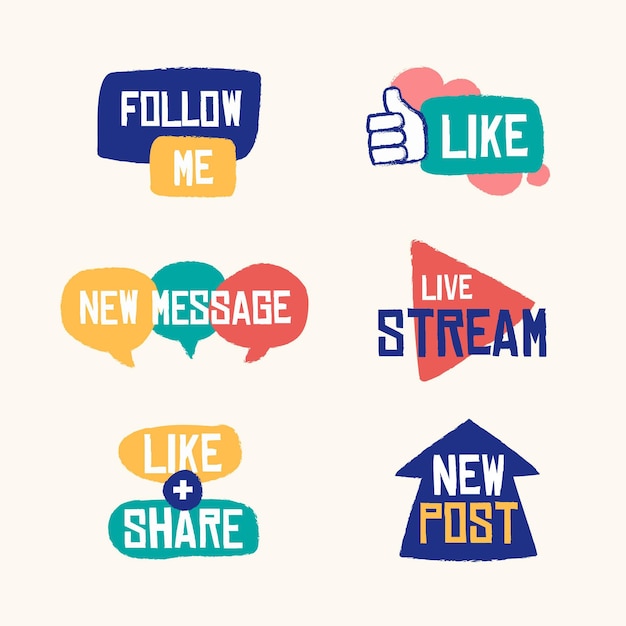 Free Vector Social media slang bubbles collection